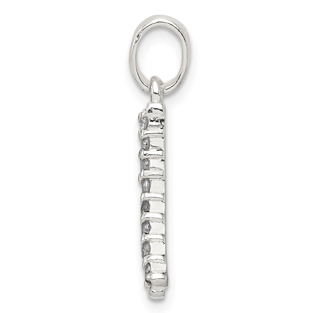 Alternate view of the Sterling Silver and CZ, Lauren Collection, Initial A Pendant by The Black Bow Jewelry Co.