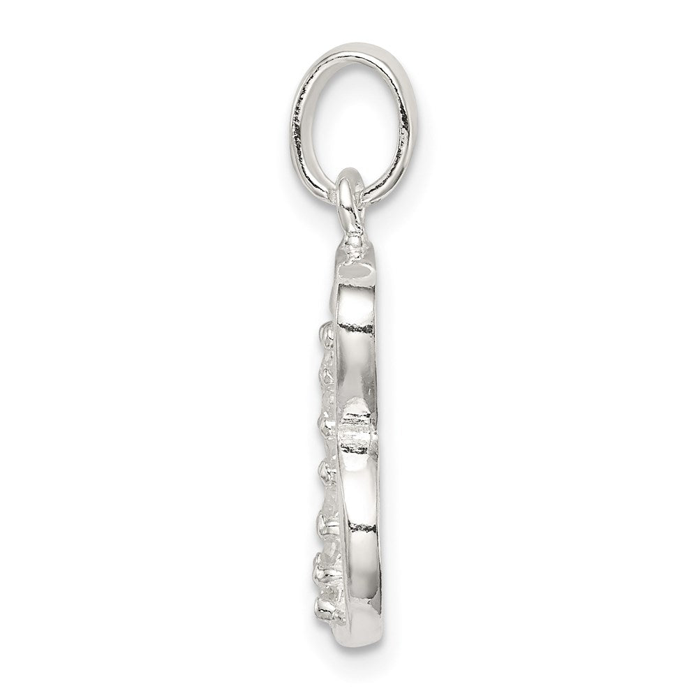 Alternate view of the Sterling Silver and CZ, Lauren Collection, Initial B Pendant by The Black Bow Jewelry Co.