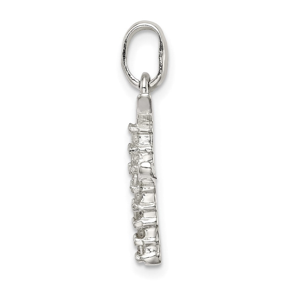 Alternate view of the Sterling Silver and CZ, Lauren Collection, Initial F Pendant by The Black Bow Jewelry Co.