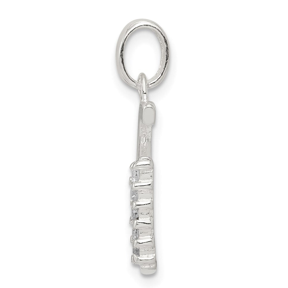 Alternate view of the Sterling Silver and CZ, Lauren Collection, Initial G Pendant by The Black Bow Jewelry Co.