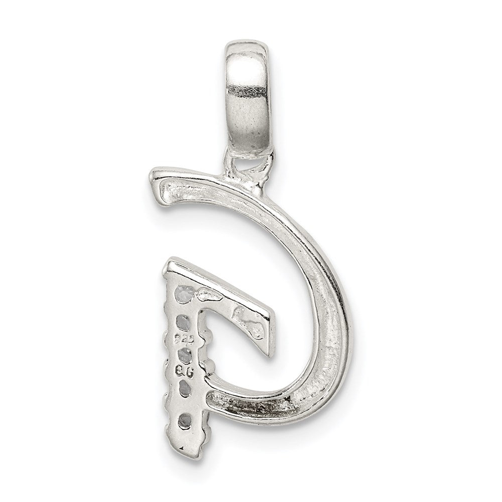 Alternate view of the Sterling Silver and CZ, Lauren Collection, Initial G Pendant by The Black Bow Jewelry Co.