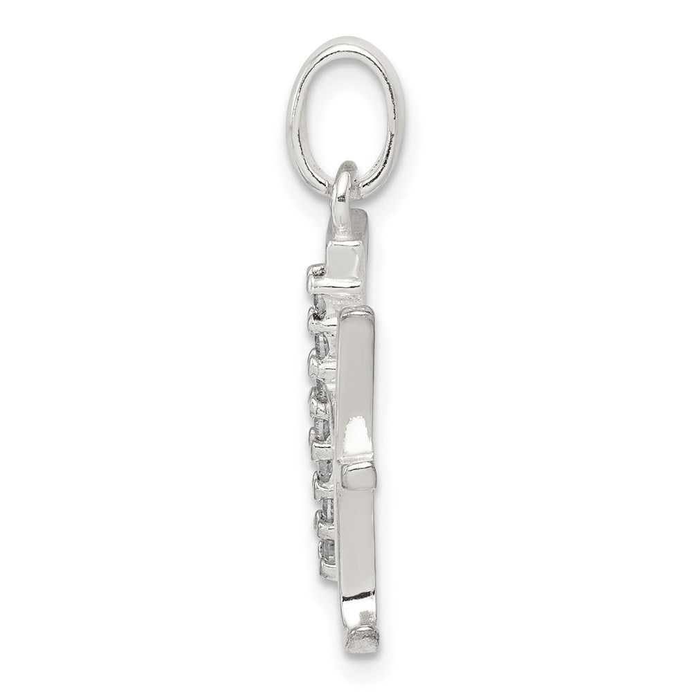 Alternate view of the Sterling Silver and CZ, Lauren Collection, Initial H Pendant by The Black Bow Jewelry Co.