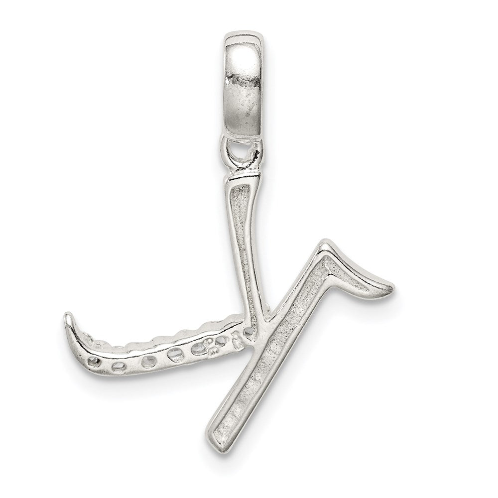 Alternate view of the Sterling Silver and CZ, Lauren Collection, Initial K Pendant by The Black Bow Jewelry Co.