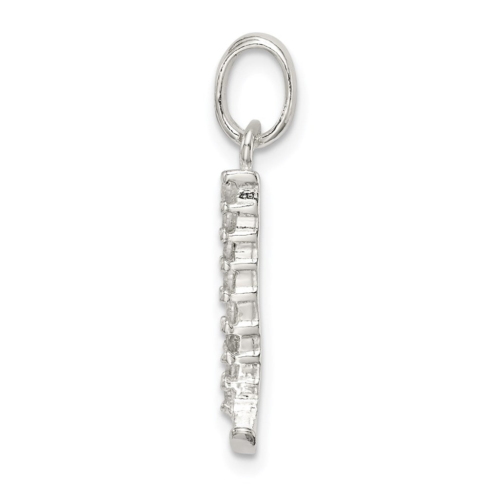 Alternate view of the Sterling Silver and CZ, Lauren Collection, Initial L Pendant by The Black Bow Jewelry Co.