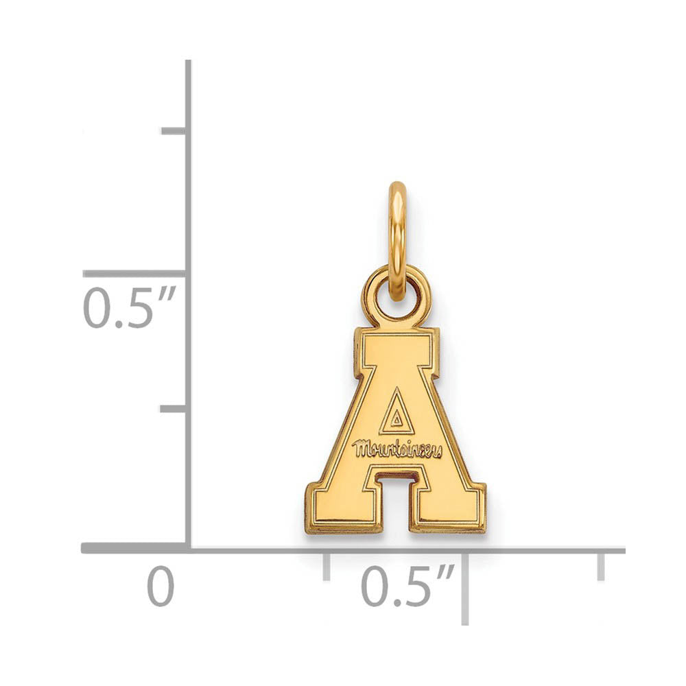 Alternate view of the 10k Yellow Gold Appalachian State XS (Tiny) Charm or Pendant by The Black Bow Jewelry Co.
