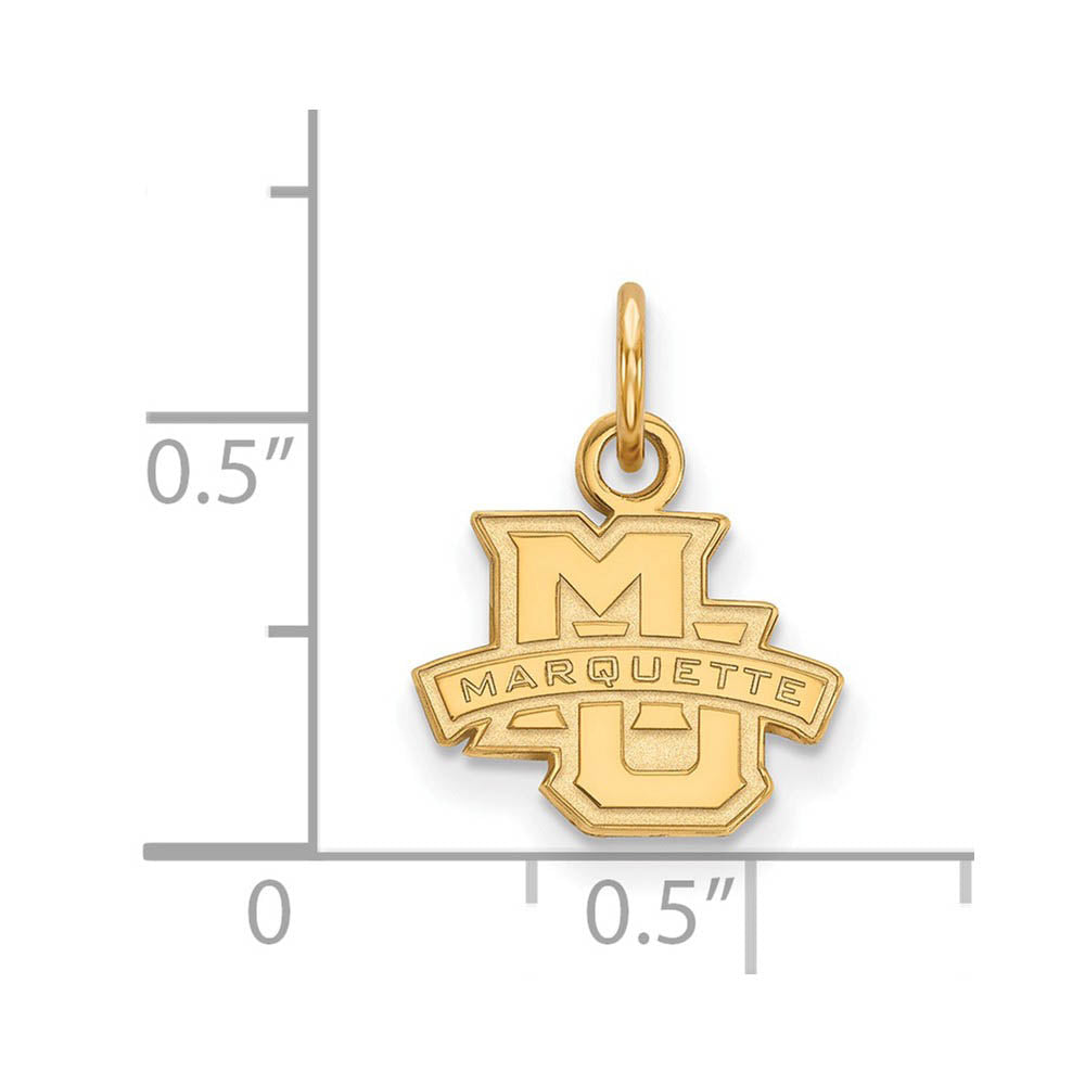 Alternate view of the 10k Yellow Gold Marquette U XS (Tiny) Logo Charm or Pendant by The Black Bow Jewelry Co.