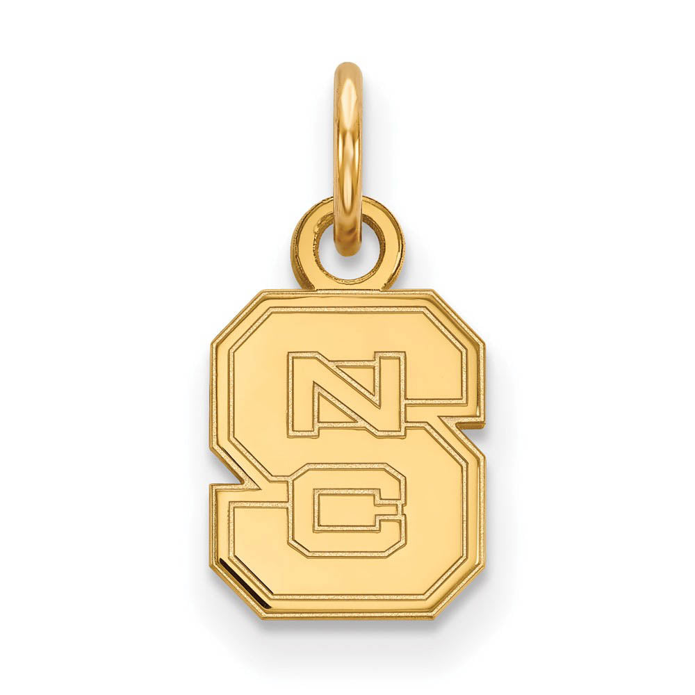 10k Yellow Gold North Carolina State XS (Tiny) 'NCS' Charm or Pendant, Item P14082 by The Black Bow Jewelry Co.