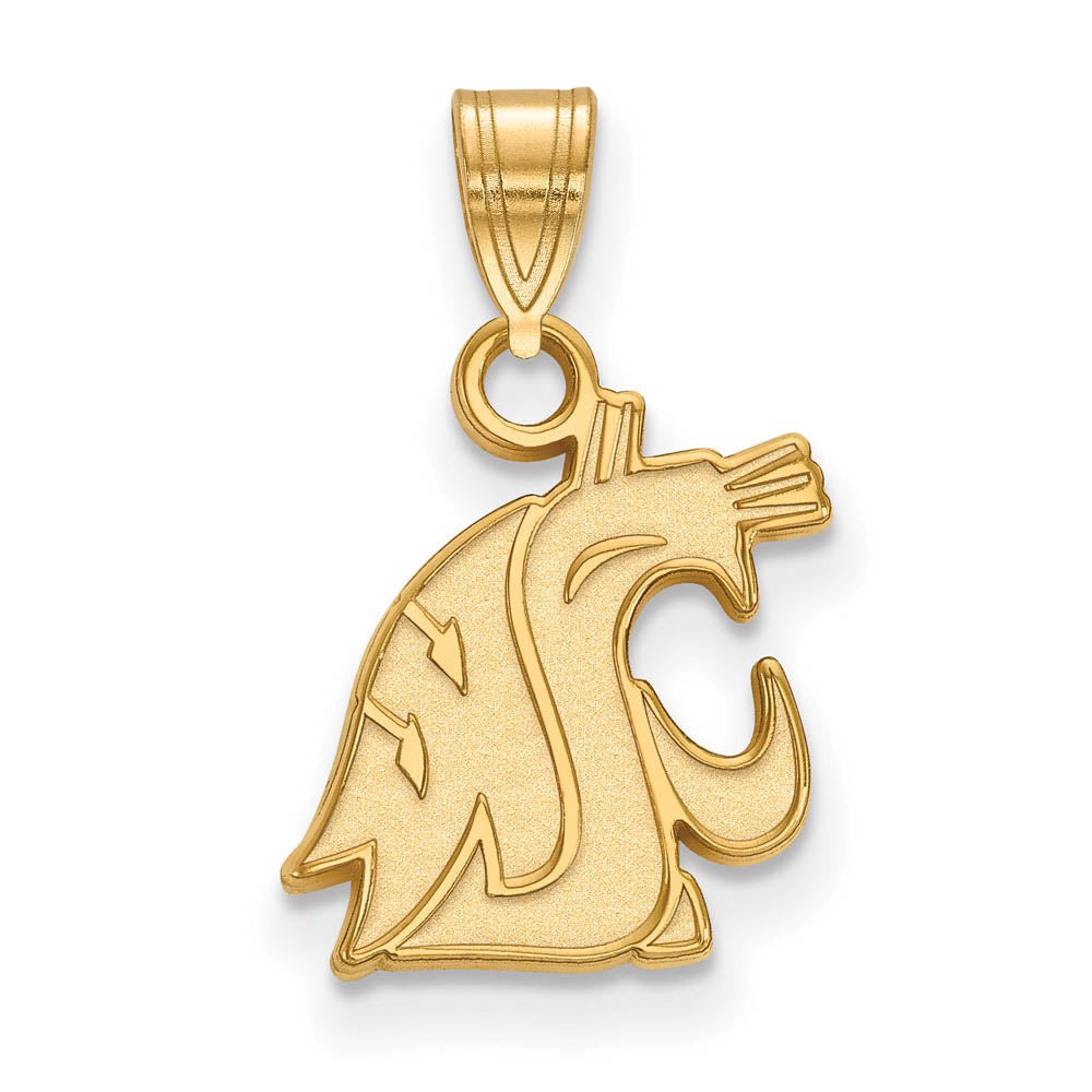 10k Yellow Gold Washington State Small Mascot Pendant, Item P14128 by The Black Bow Jewelry Co.
