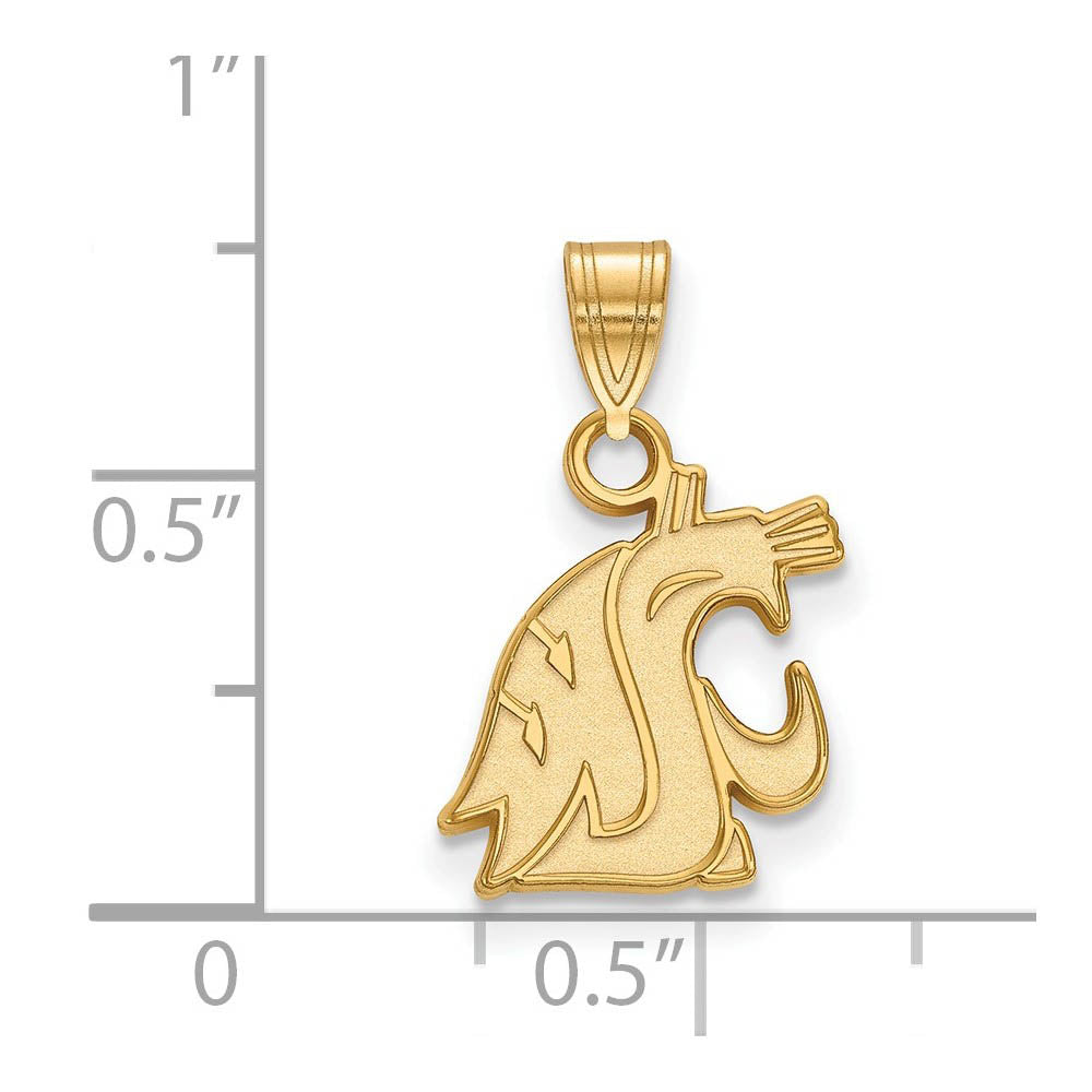 Alternate view of the 10k Yellow Gold Washington State Small Mascot Pendant by The Black Bow Jewelry Co.