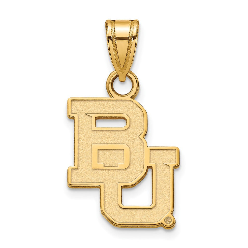 10k Yellow Gold Baylor U Small 'BU' Pendant, Item P14137 by The Black Bow Jewelry Co.