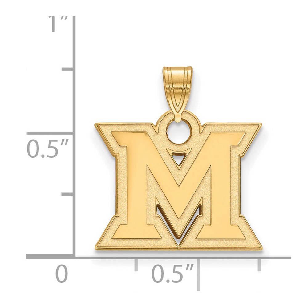 Alternate view of the 10k Yellow Gold Miami U Small Initial M Pendant by The Black Bow Jewelry Co.