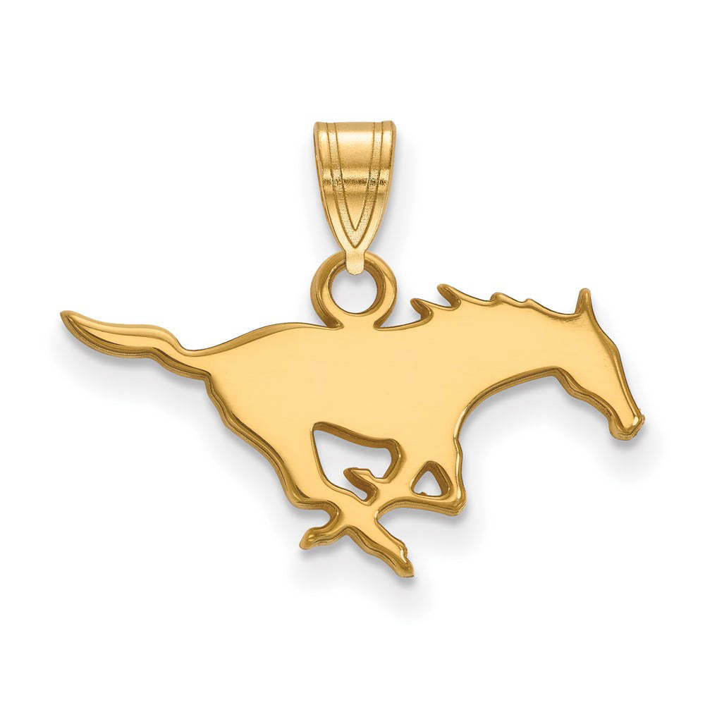 10k Yellow Gold Southern Methodist U. Small Pendant, Item P14159 by The Black Bow Jewelry Co.