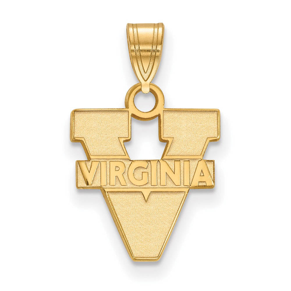 10k Yellow Gold U. of Virginia Small 'V' Logo Pendant, Item P14178 by The Black Bow Jewelry Co.