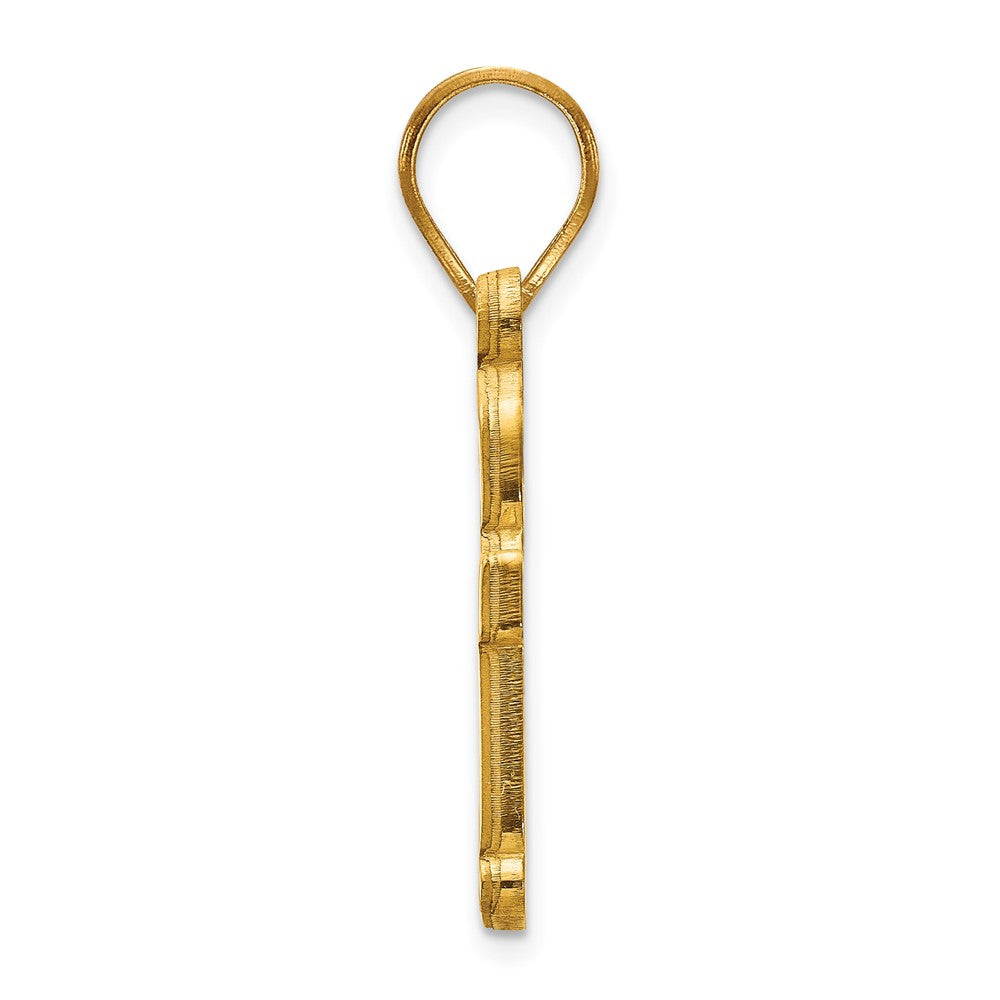 Alternate view of the 10k Yellow Gold Baylor U Medium 'BU' Pendant by The Black Bow Jewelry Co.