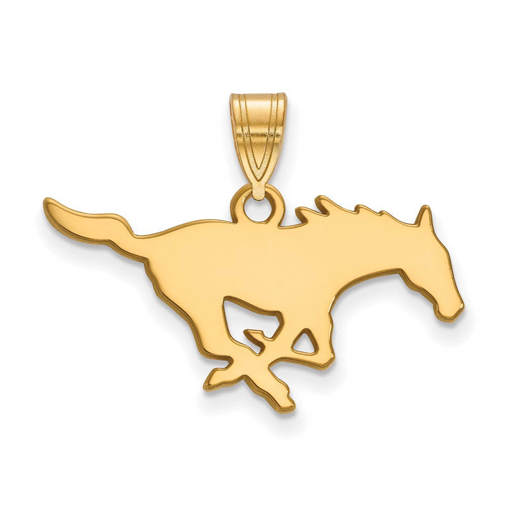 10k Yellow Gold Southern Methodist U. Medium Pendant, Item P14208 by The Black Bow Jewelry Co.