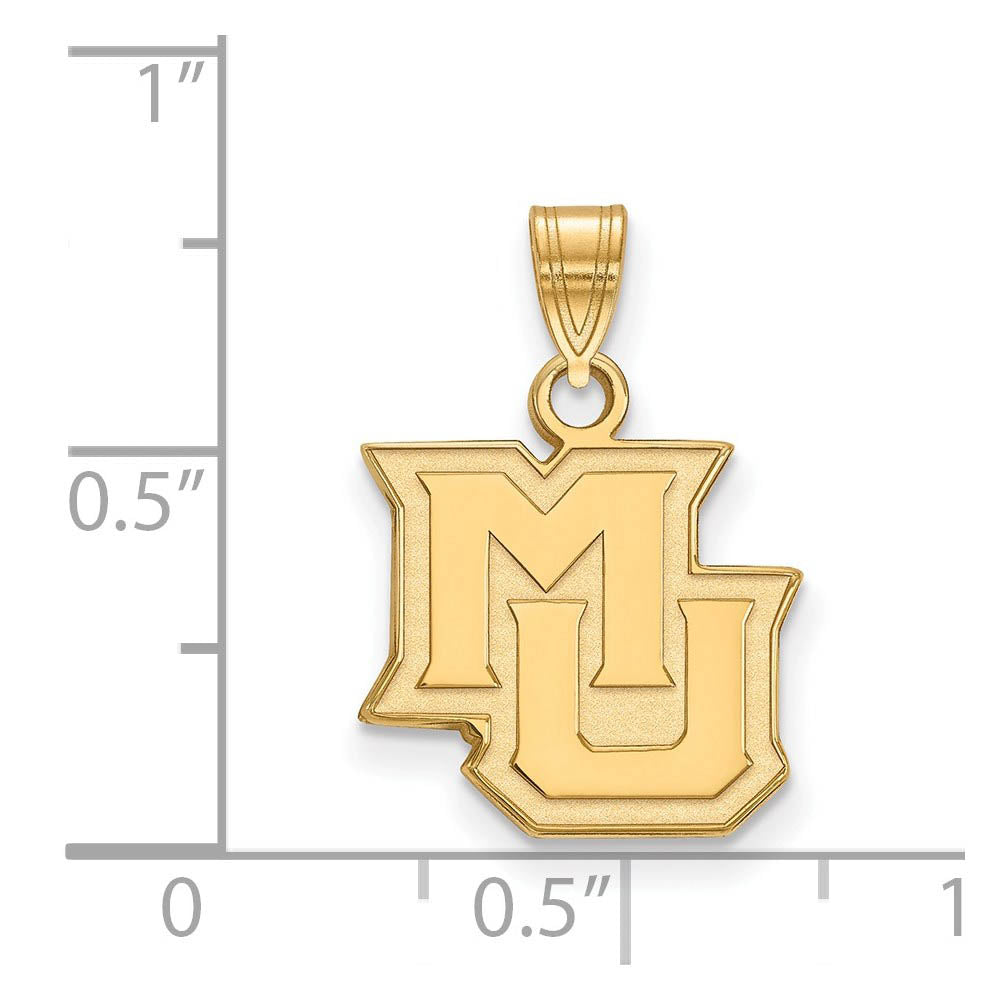 Alternate view of the 10k Yellow Gold Marquette U Small 'MU' Pendant by The Black Bow Jewelry Co.