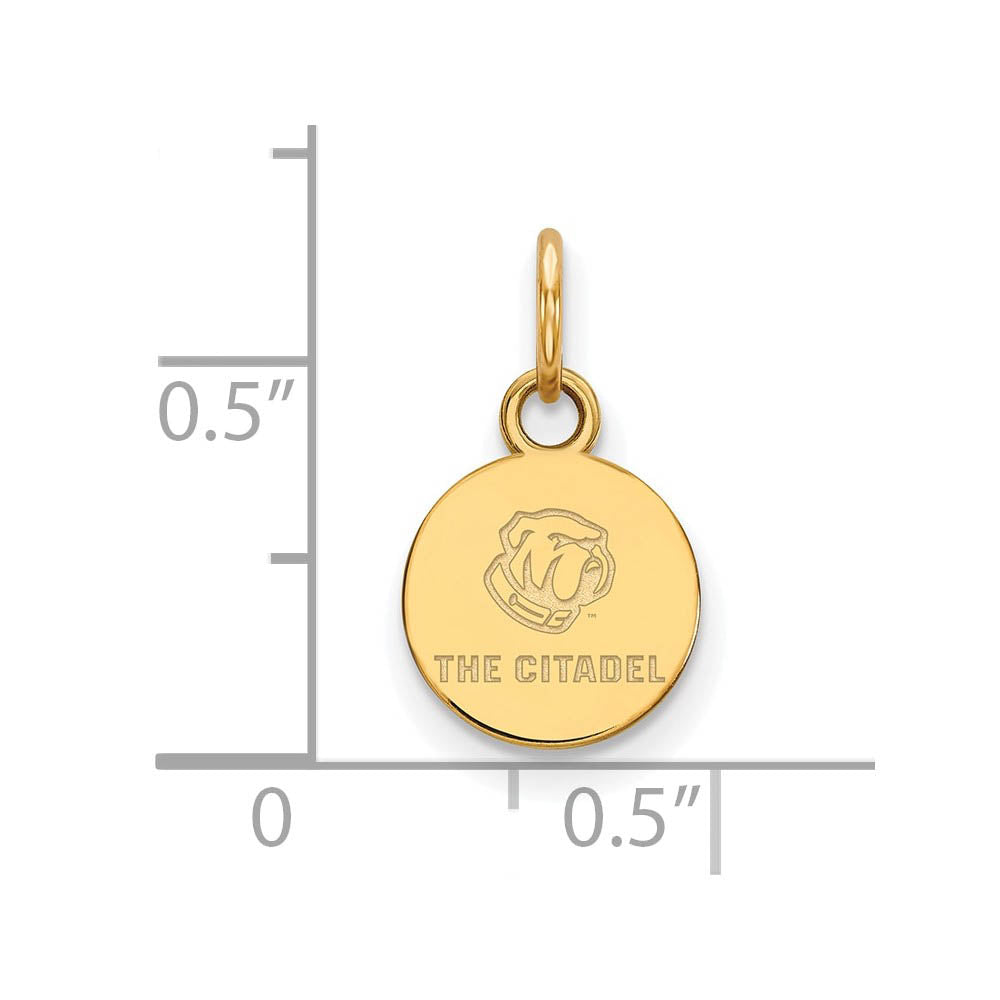 Alternate view of the 10K Yellow Gold The Citadel XS (Tiny) Bulldogs Disc Charm by The Black Bow Jewelry Co.