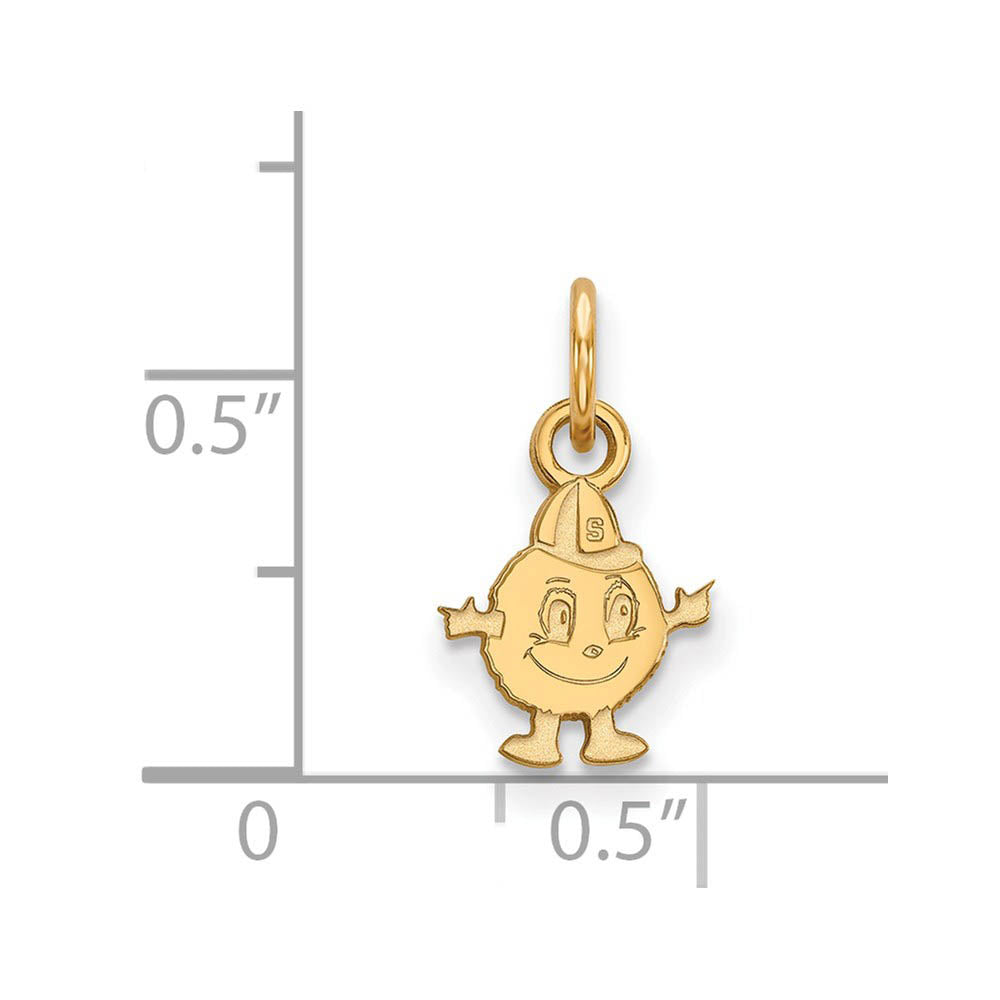 Alternate view of the 10k Yellow Gold Syracuse U. XS (Tiny) Charm or Pendant by The Black Bow Jewelry Co.