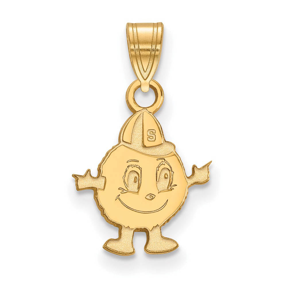10k Yellow Gold Syracuse U. Small Mascot Pendant, Item P14307 by The Black Bow Jewelry Co.