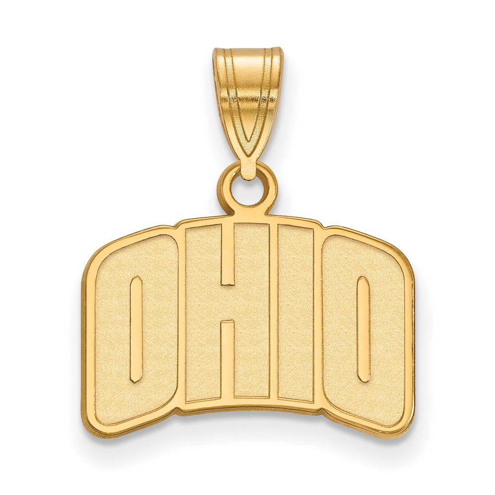 10k Yellow Gold Ohio U. Small Pendant, Item P14316 by The Black Bow Jewelry Co.