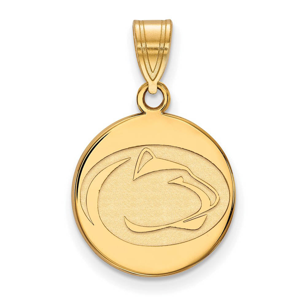 10k Yellow Gold Penn State Medium Disc Pendant, Item P14336 by The Black Bow Jewelry Co.