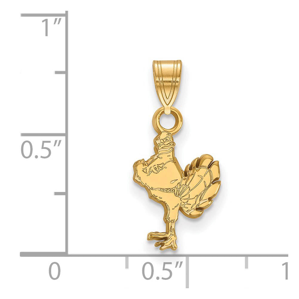 Alternate view of the 10k Yellow Gold Virginia Tech Small Mascot Logo Pendant by The Black Bow Jewelry Co.
