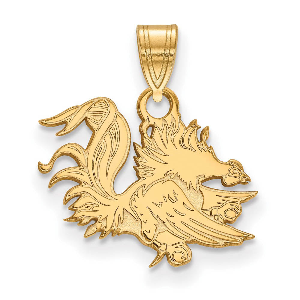 10k Yellow Gold South Carolina Small Mascot Pendant, Item P14390 by The Black Bow Jewelry Co.