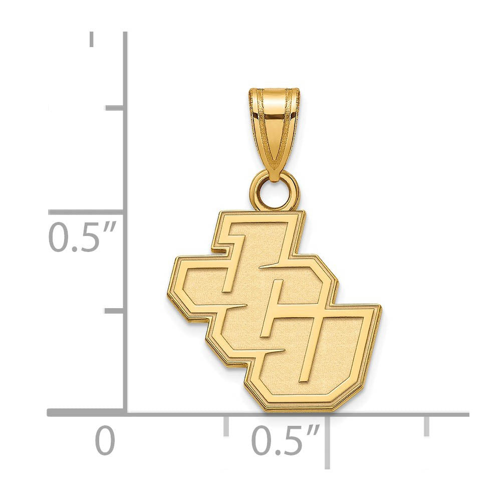 Alternate view of the 14k Yellow Gold John Carroll U Small Pendant by The Black Bow Jewelry Co.