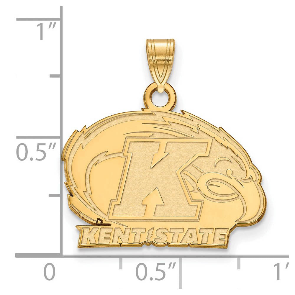 Alternate view of the 14k Yellow Gold Kent State Small Logo Pendant by The Black Bow Jewelry Co.