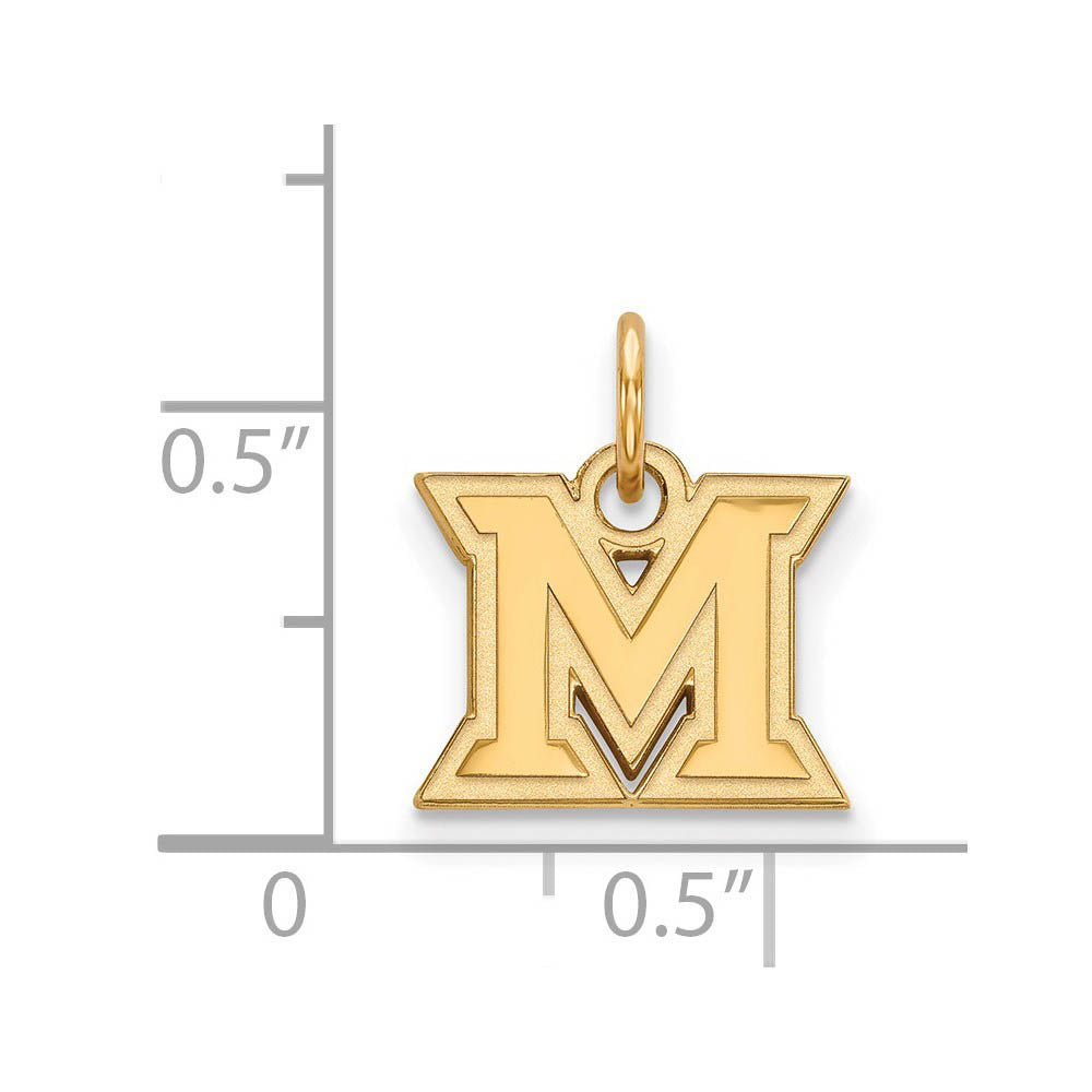 Alternate view of the 14k Yellow Gold Miami U XS (Tiny) Charm or Pendant by The Black Bow Jewelry Co.