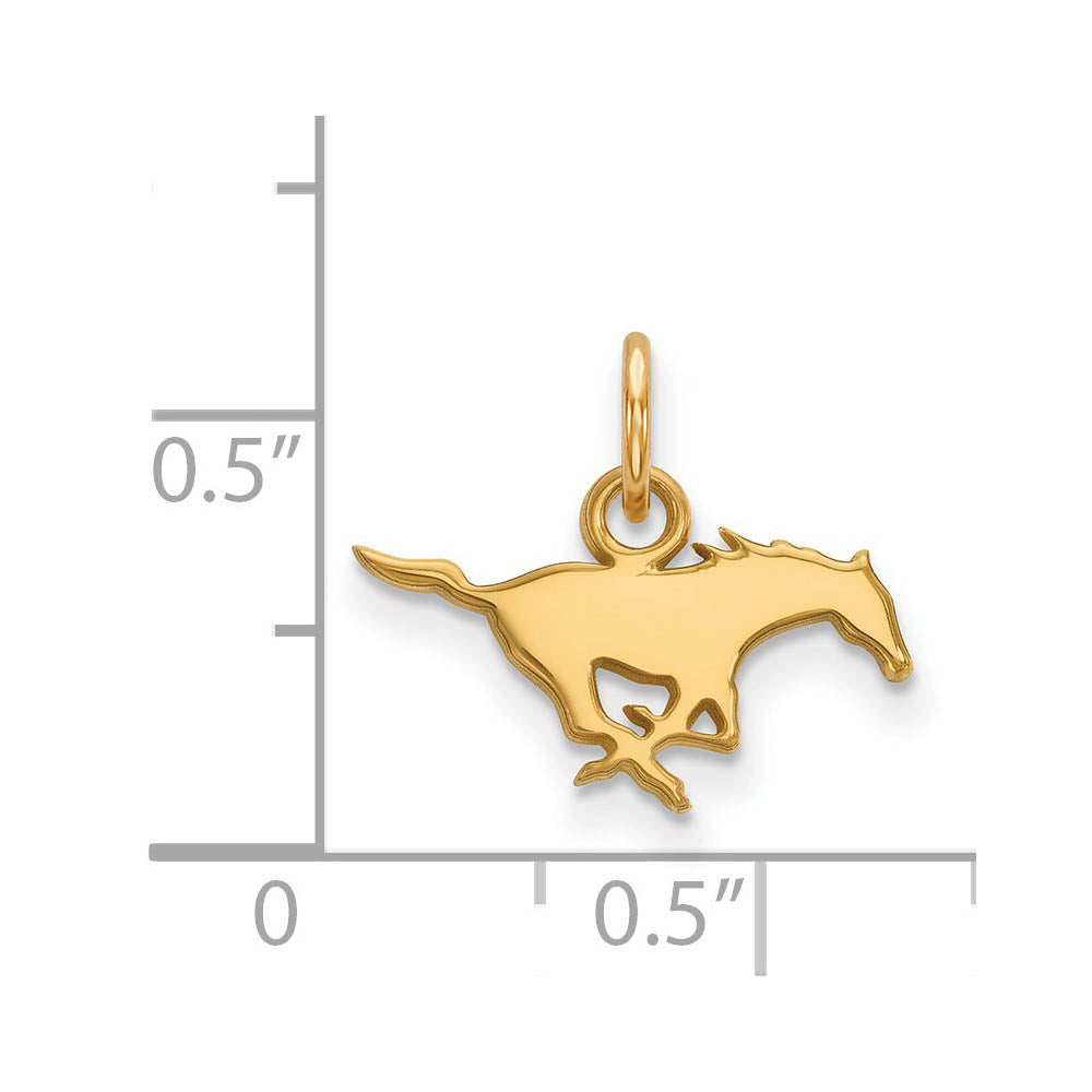 Alternate view of the 14k Yellow Gold Southern Methodist U. XS (Tiny) Charm or Pendant by The Black Bow Jewelry Co.