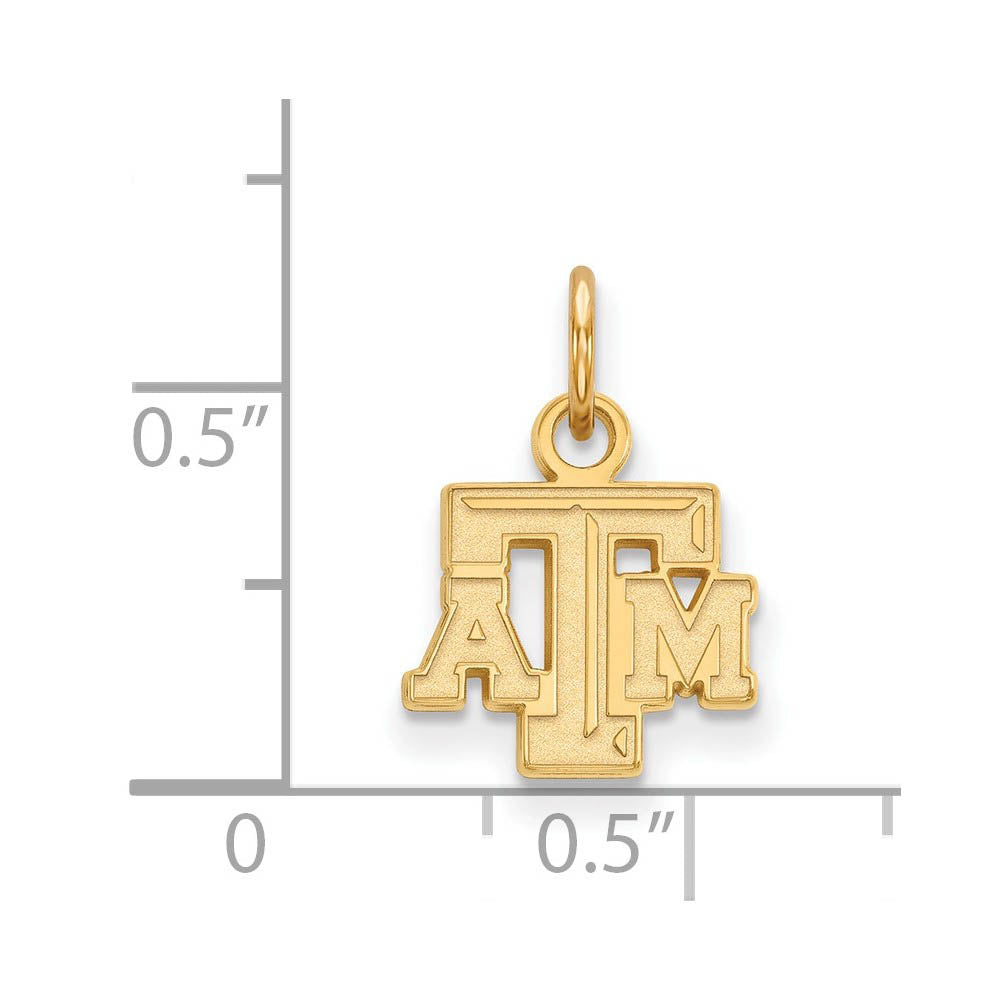 Alternate view of the 14k Yellow Gold Texas A&M U. XS (Tiny) 'TAM' Charm or Pendant by The Black Bow Jewelry Co.