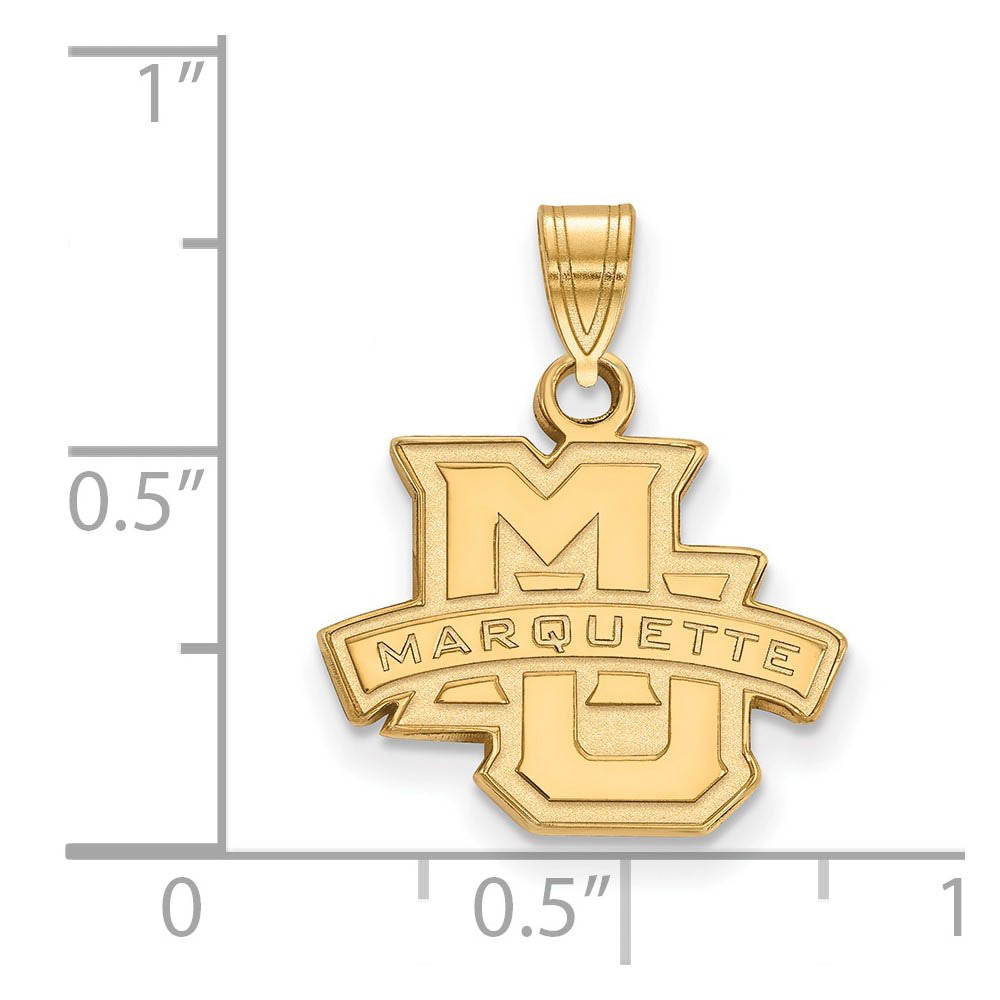 Alternate view of the 14k Yellow Gold Marquette U Small Logo Pendant by The Black Bow Jewelry Co.