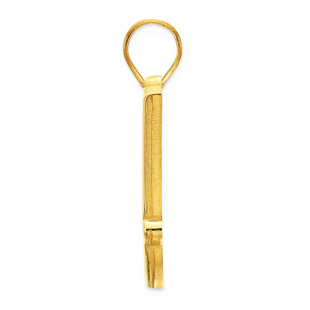 Alternate view of the 14k Yellow Gold Oklahoma State Small 'OSU' Pendant by The Black Bow Jewelry Co.