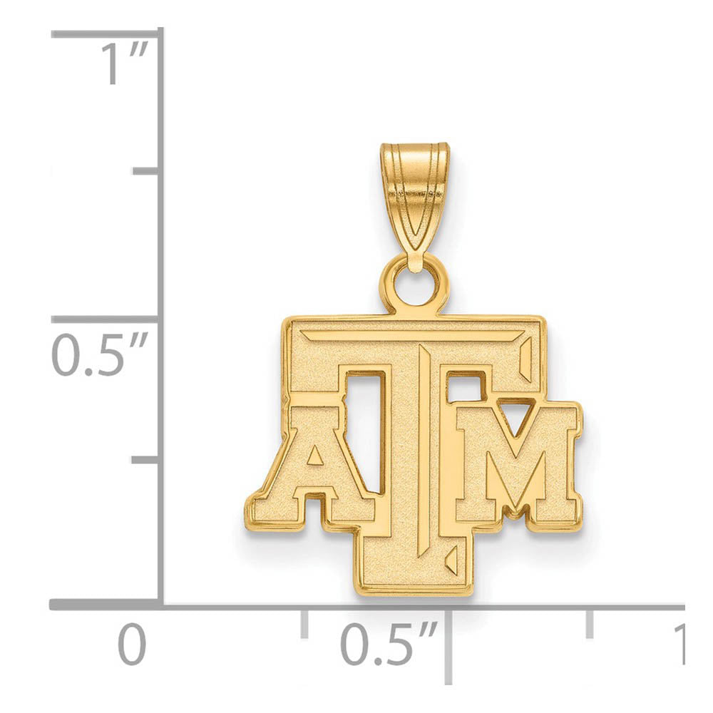 Alternate view of the 14k Yellow Gold Texas A&M U. Small Fancy 'TAM' Pendant by The Black Bow Jewelry Co.
