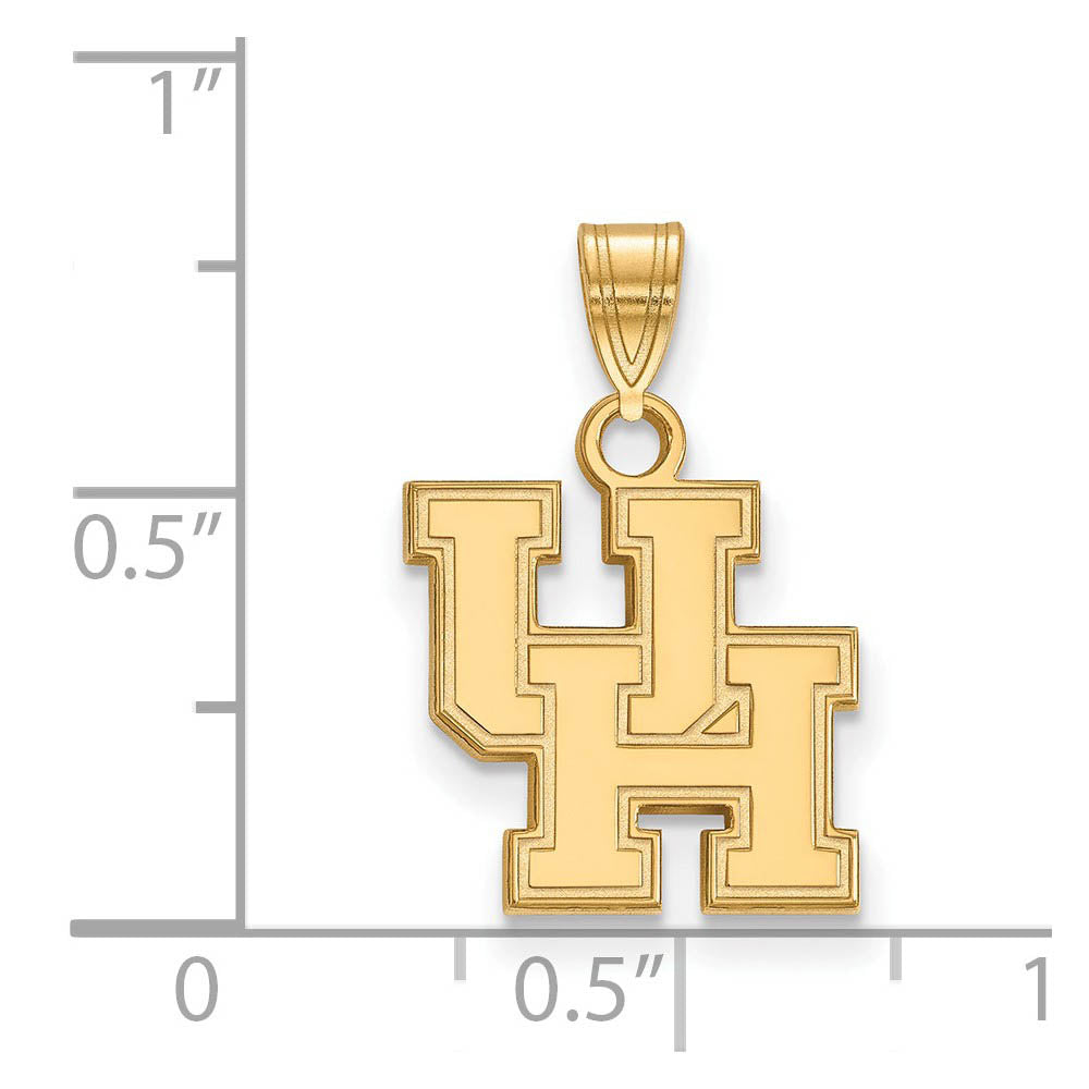Alternate view of the 14k Yellow Gold U. of Houston Small Pendant by The Black Bow Jewelry Co.