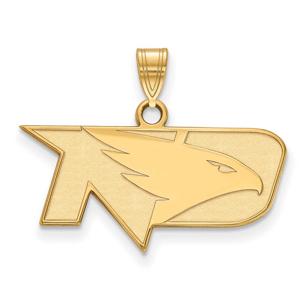 14k Yellow Gold North Dakota Small Square Logo Pendant, Item P14592 by The Black Bow Jewelry Co.