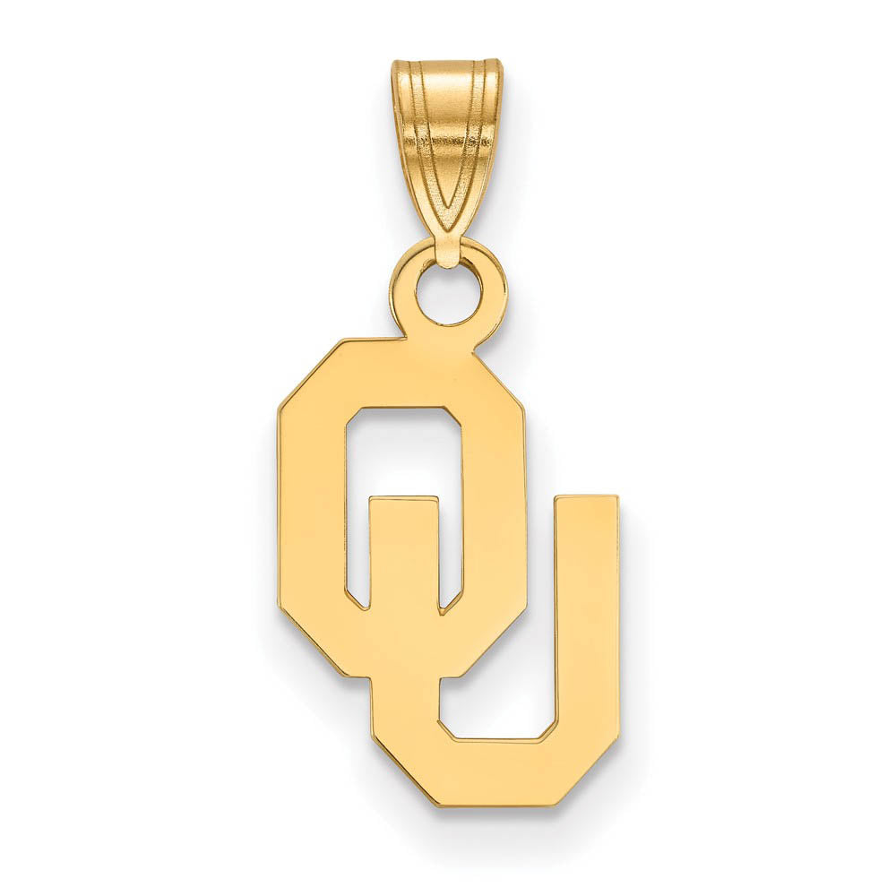14k Yellow Gold U. of Oklahoma Small Pendant, Item P14593 by The Black Bow Jewelry Co.