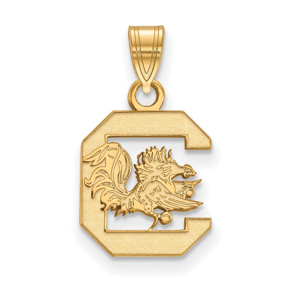 14k Yellow Gold South Carolina Small Logo Pendant, Item P14597 by The Black Bow Jewelry Co.