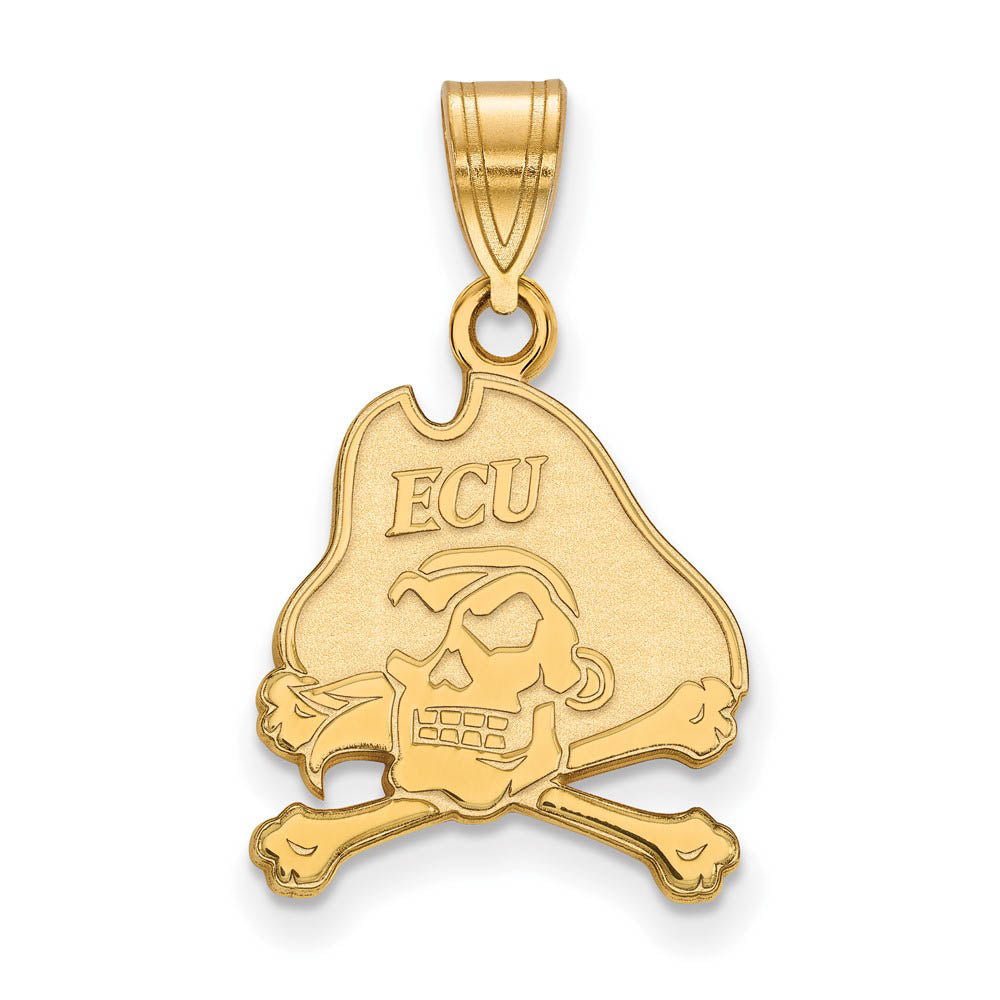 14k Yellow Gold East Carolina U Medium Pendant, Item P14615 by The Black Bow Jewelry Co.