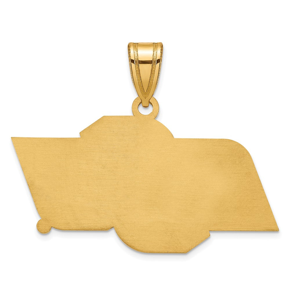 Alternate view of the 14k Yellow Gold Oklahoma State Medium Pendant by The Black Bow Jewelry Co.