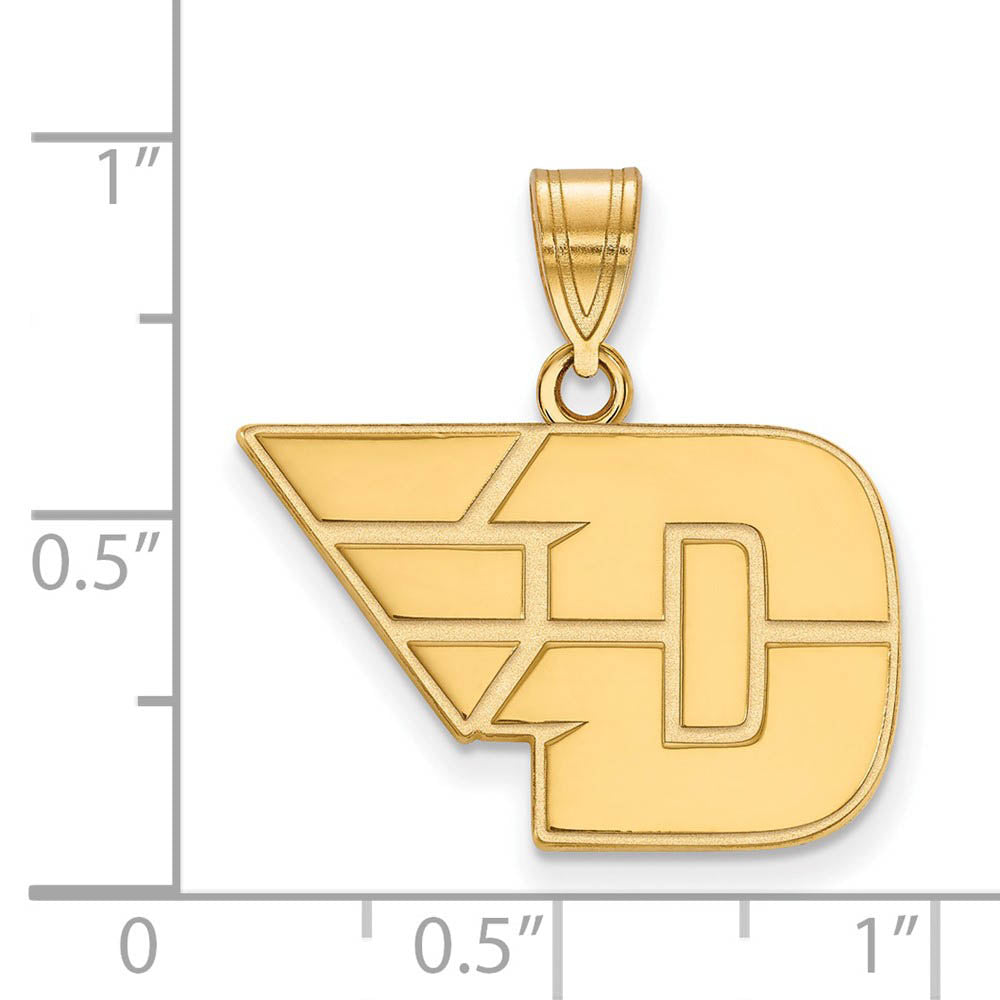 Alternate view of the 14k Yellow Gold U of Dayton Medium Pendant by The Black Bow Jewelry Co.