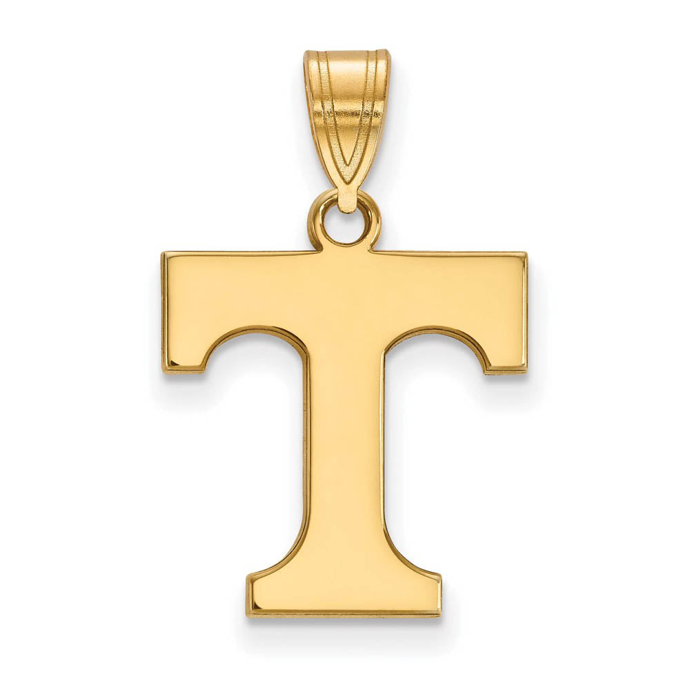 14k Yellow Gold U. of Tennessee Medium Initial T Pendant, Item P14647 by The Black Bow Jewelry Co.