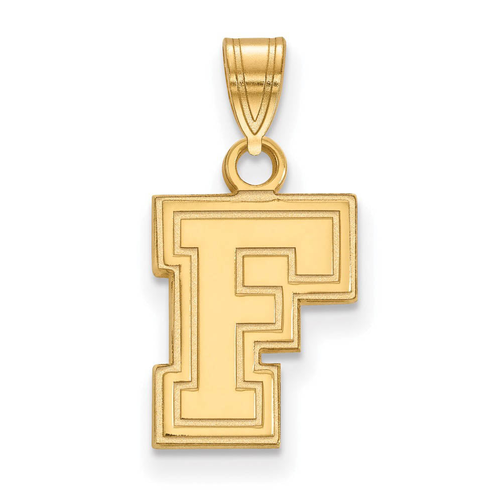 14k Yellow Gold Fordham U Small Pendant, Item P14658 by The Black Bow Jewelry Co.