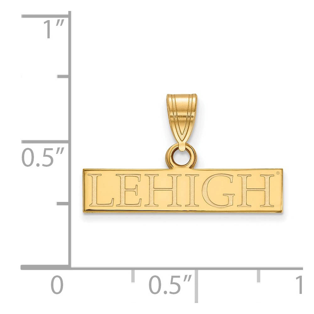 Alternate view of the 14k Yellow Gold Lehigh U Small Pendant by The Black Bow Jewelry Co.