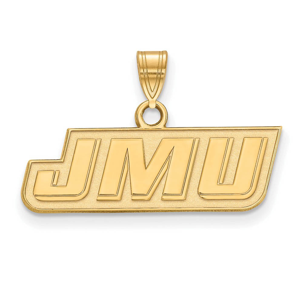 14k Yellow Gold James Madison U Small Pendant, Item P14683 by The Black Bow Jewelry Co.