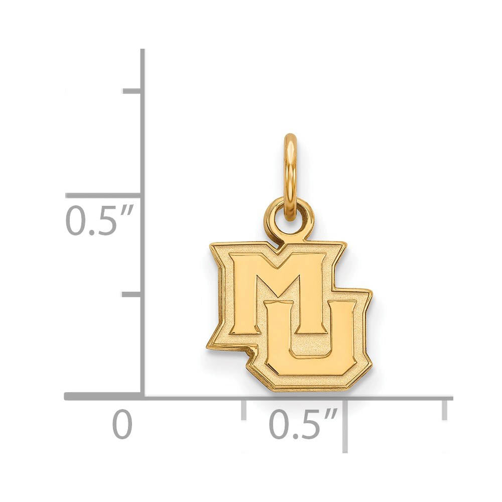 Alternate view of the 14k Yellow Gold Marquette U XS (Tiny) Charm or Pendant by The Black Bow Jewelry Co.