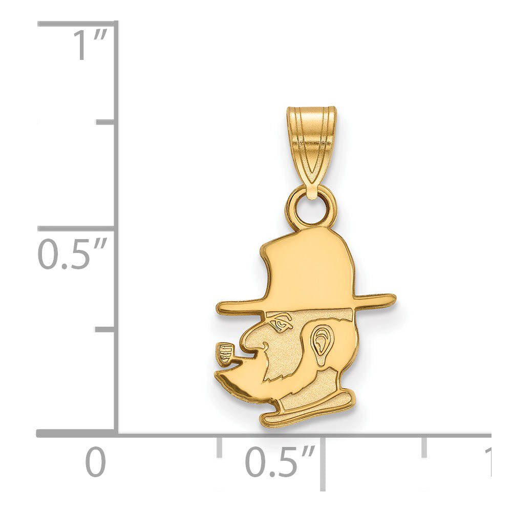 Alternate view of the 14k Yellow Gold Appalachian State Small Pendant by The Black Bow Jewelry Co.