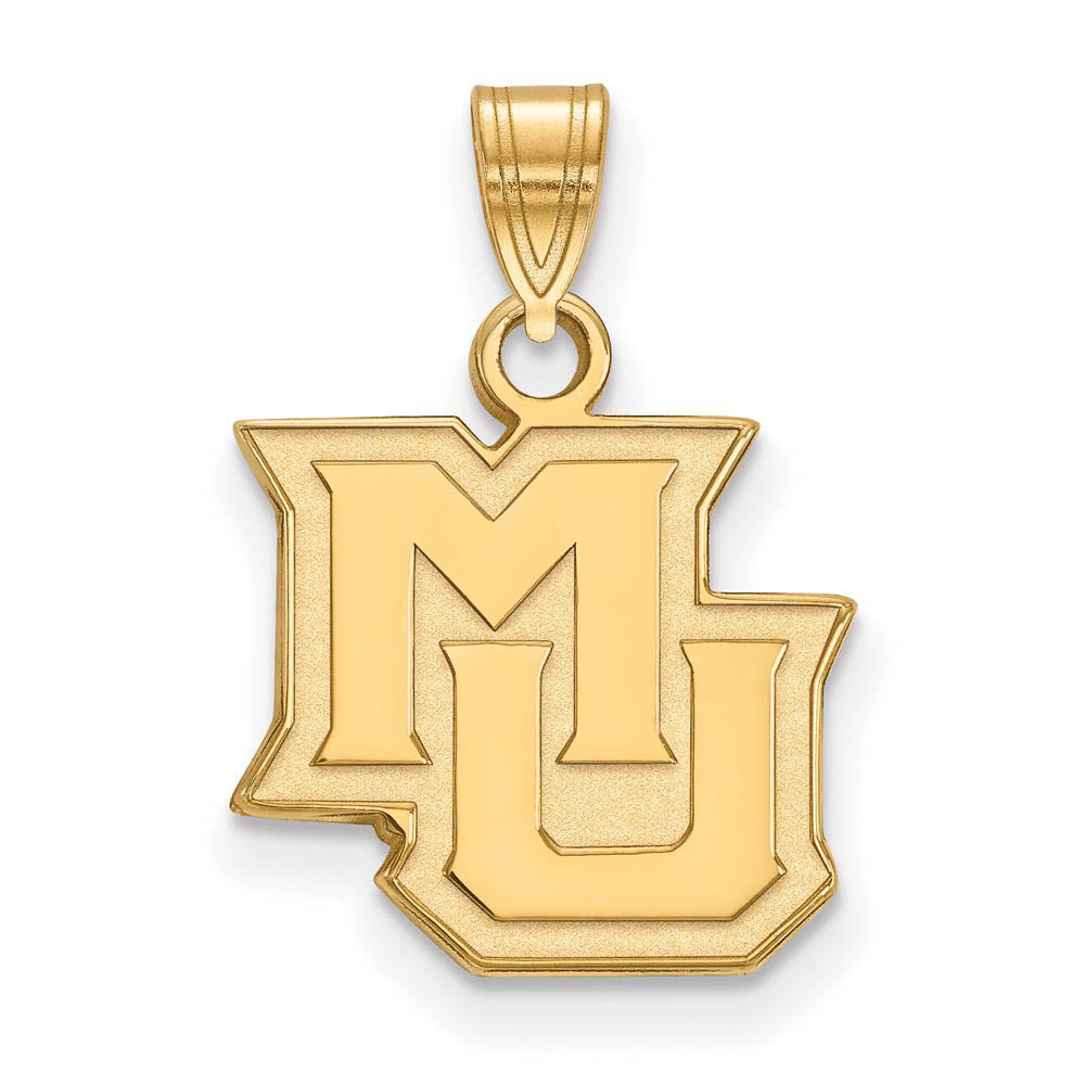 14k Yellow Gold Marquette U Small 'MU' Pendant, Item P14691 by The Black Bow Jewelry Co.