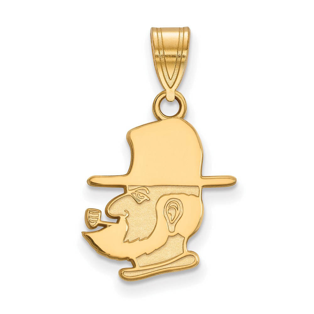 14k Yellow Gold Appalachian State Medium Pendant, Item P14695 by The Black Bow Jewelry Co.